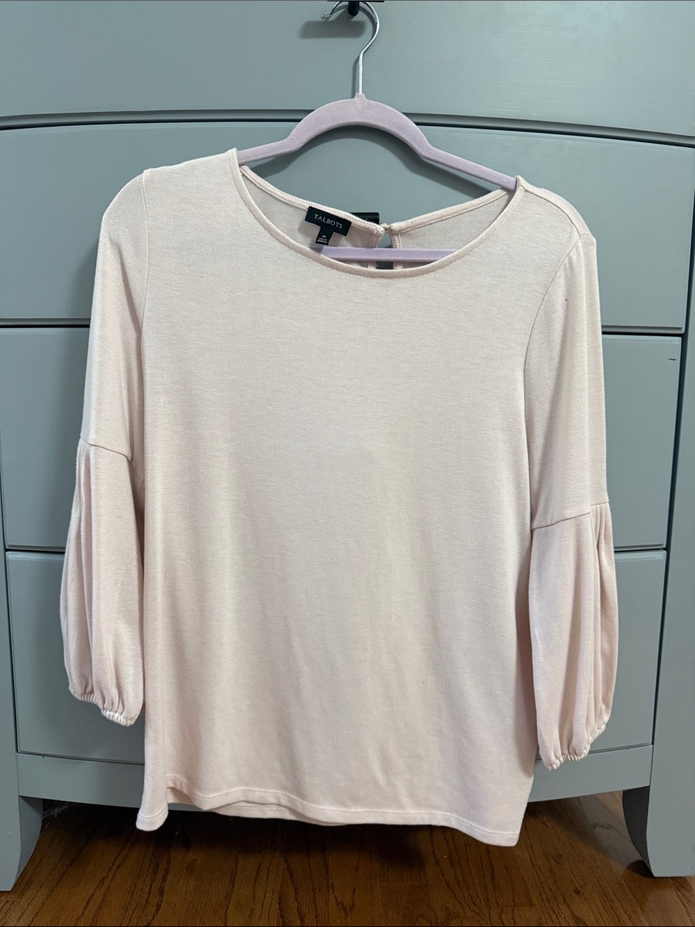 Talbots Soft Pale Pink Long-Sleeve Puff Top